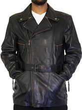 Classyak Men's Biker Cow Hide Leather Jacket